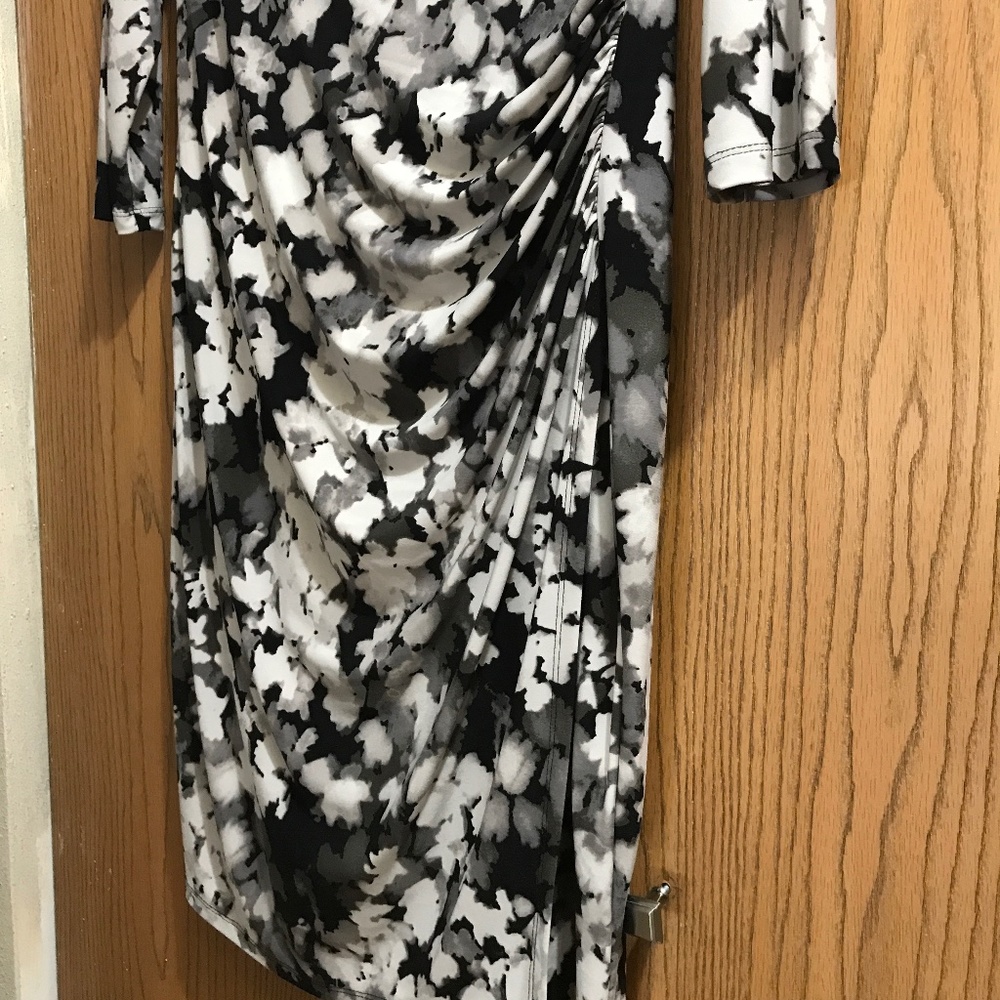 EUC Lauren Gray and Black Faux Wrap Skirt Dress - Picture 5 of 5